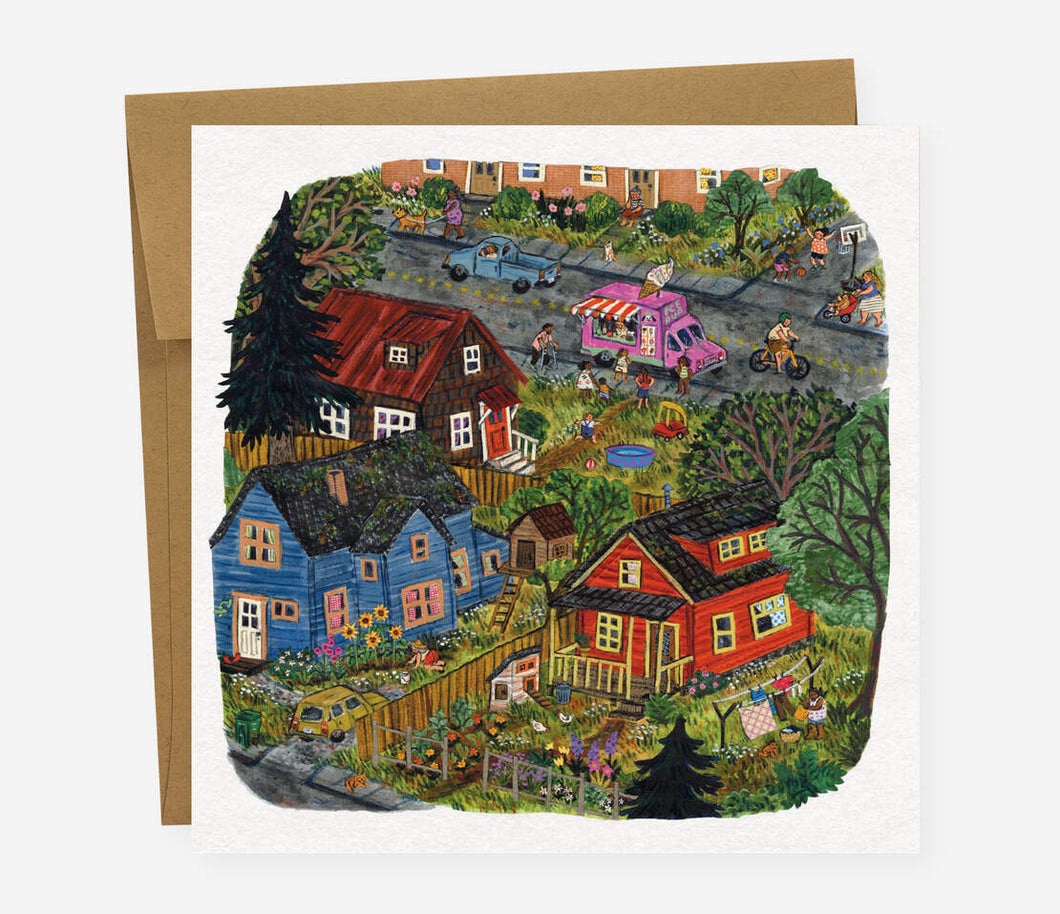 Phoebe Wahl Summertime Neighborhood Blank Card