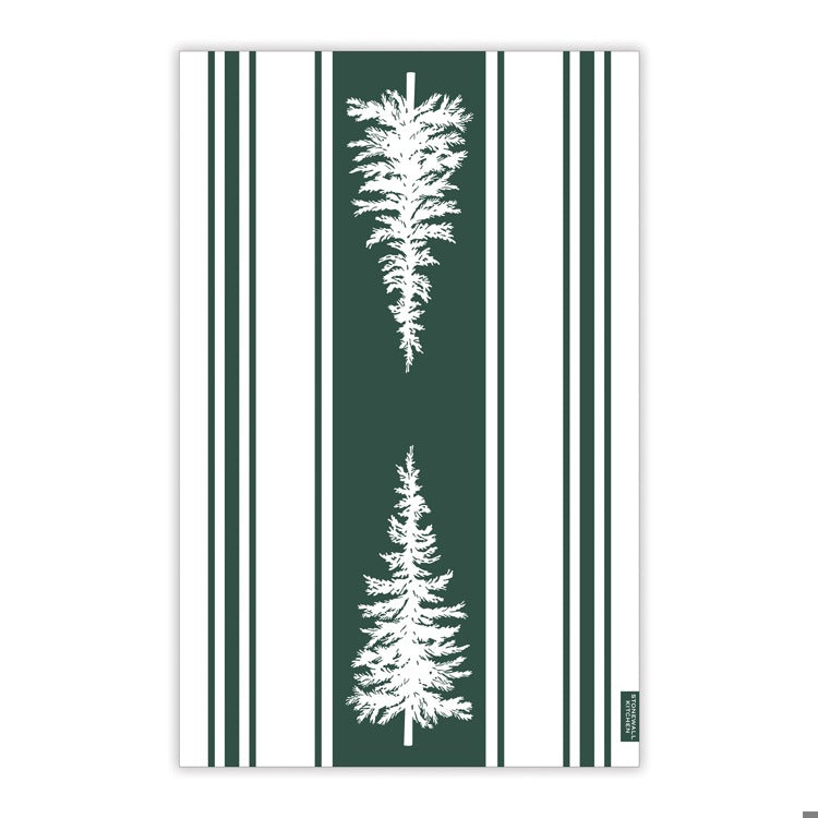Tea Towel Pine Jacquard Stripe
