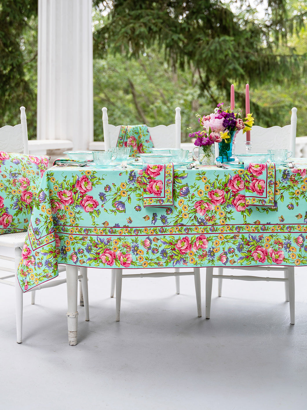 April Cornell - Penny's Patio Aqua Tablecloth