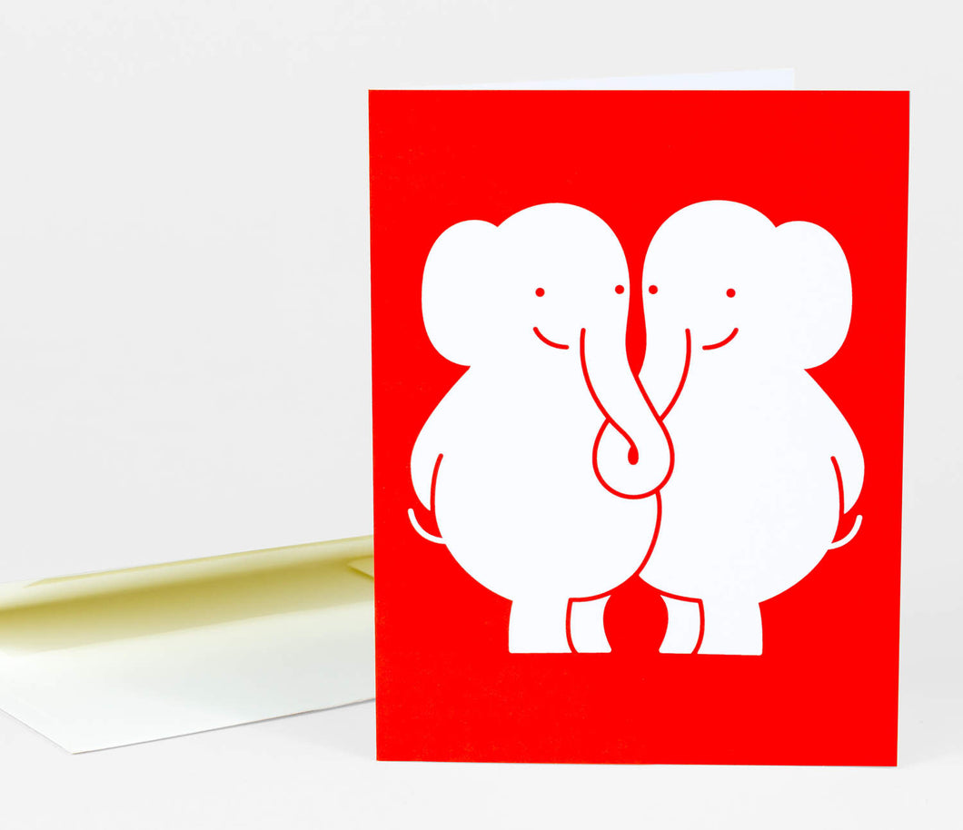 Elephant Couple  Notecard with Envelope - Rilla Alexander