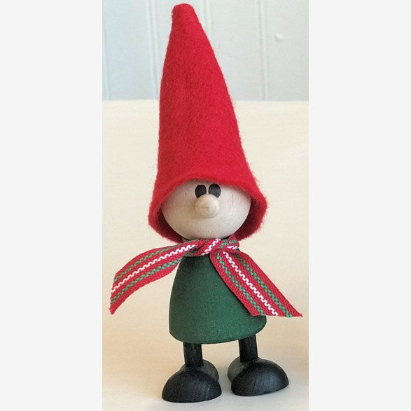 Santa Boy Tomte - Dark Green with Red Hat