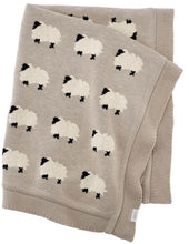 Load image into Gallery viewer, Fuzzy Sheep - Organic Cotton Jacquard Knit Baby Blanket
