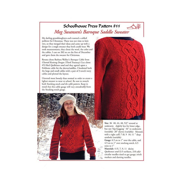 Baroque Saddle Sweater, Knitting Pattern