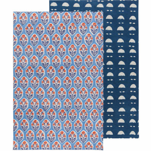 Vista Block-Printed Dish Towels - Set of 2