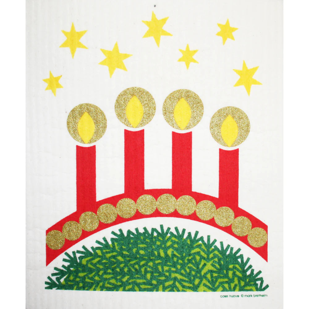 Swedish Dishcloth, Advent Candles
