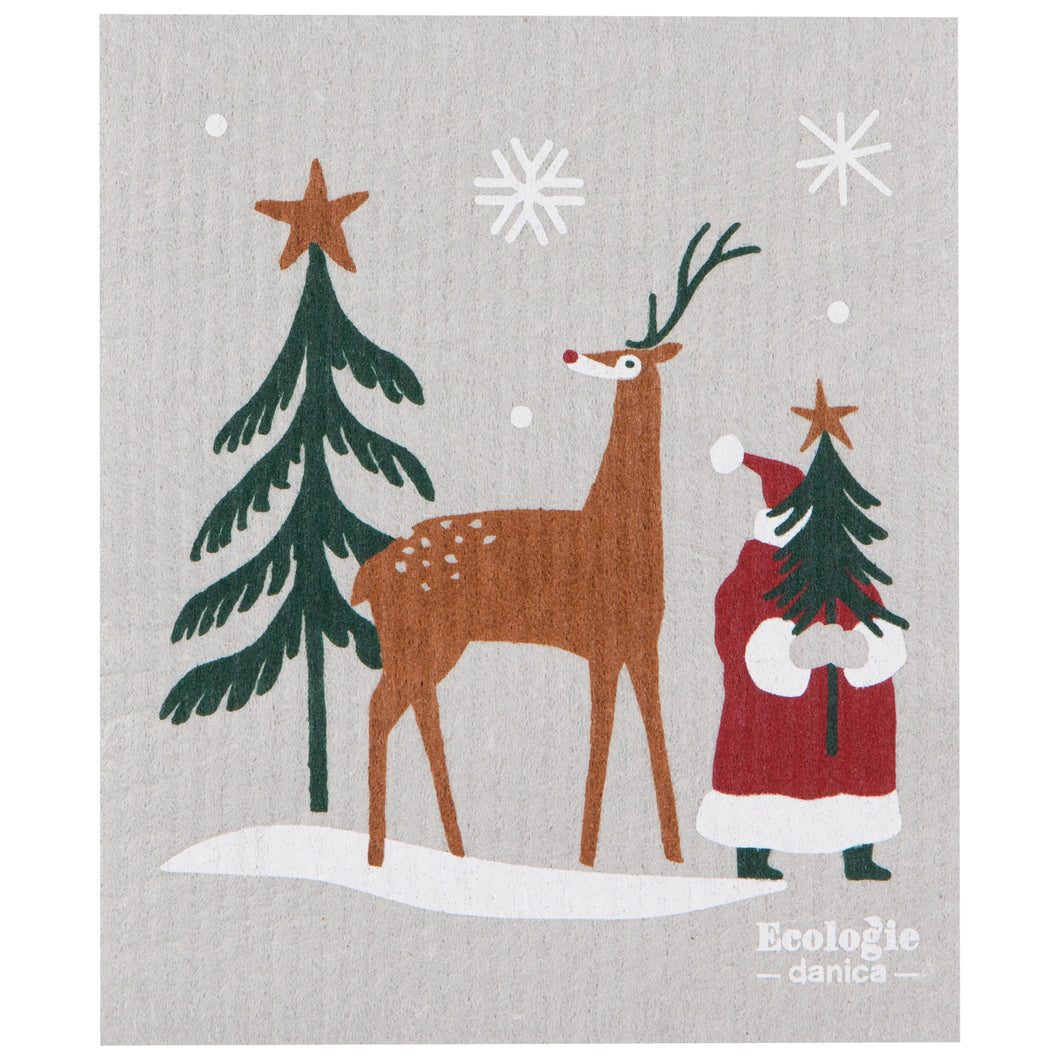 Swedish Dishcloth - Santa's Reindeer