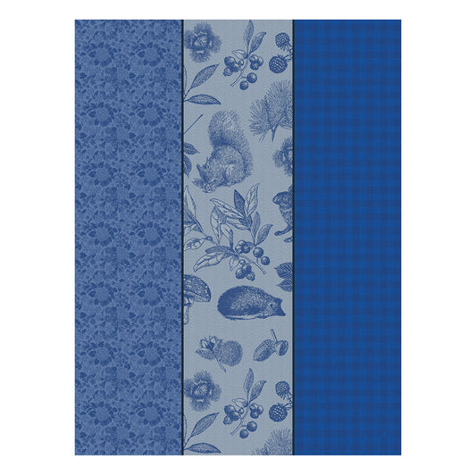 Le Jacquard Francais Tea Towel - Dans les Bois Tryptique Blue
