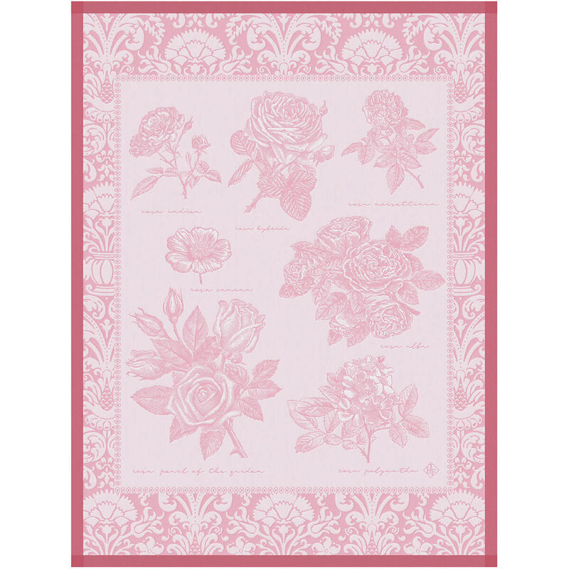 Le Jacquard Francais Tea Towel - Jardin des Roses - Pink