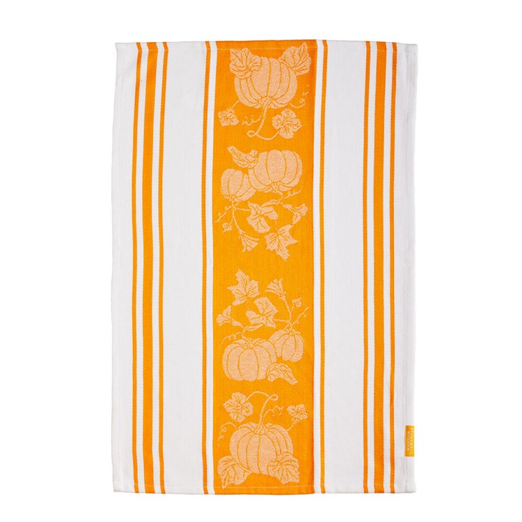 Tea Towel Pumpkin Jacquard Stripe
