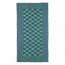 Load image into Gallery viewer, The Workhorse Kitchen Towel, Half Linen - Green With Blue Edge
