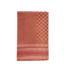 Load image into Gallery viewer, The Workhorse Kitchen Towel, Half Linen - Orange With Pink Edge
