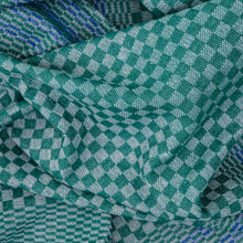 Load image into Gallery viewer, The Workhorse Kitchen Towel, Half Linen - Green With Blue Edge
