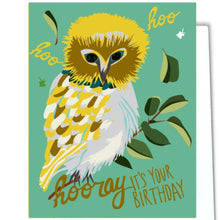 Load image into Gallery viewer, Hooray Owl Birthday Card
