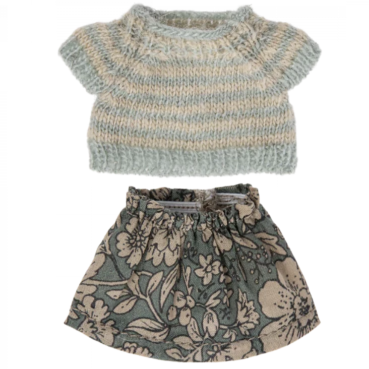 Knitted Sweater and Skirt for Big Sister Mouse - Maileg