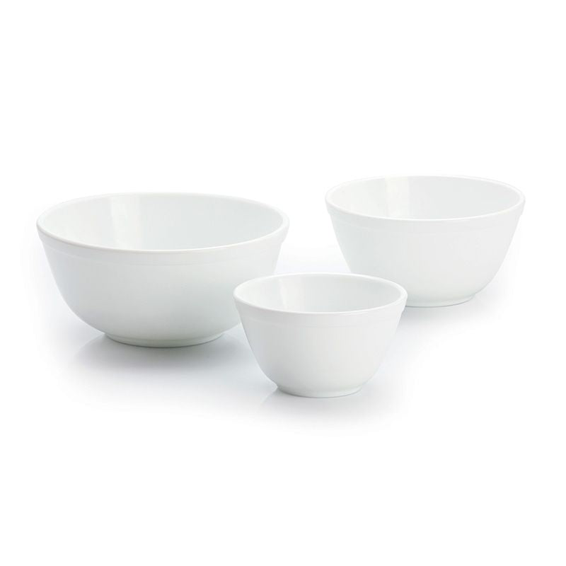 Mosser Glass - Glass Mixing Bowl Set - White/Milk