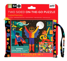 Load image into Gallery viewer, Petit Collage - Two Sided Superheroes On-the-Go Puzzle
