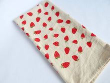 Load image into Gallery viewer, The High Fiber - Strawberry Handprinted Tea Towel
