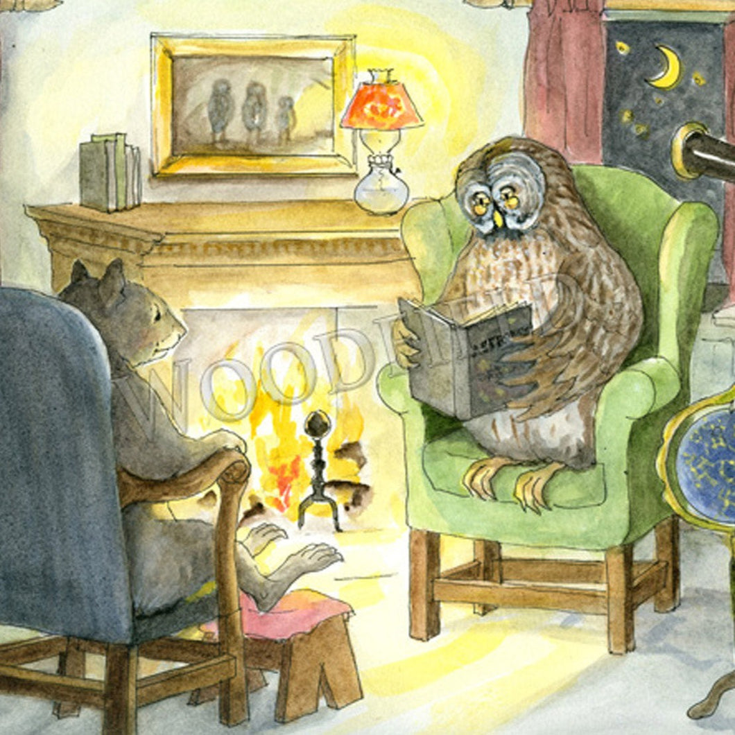 Evening at Owl's Notecard - Woodfield Press