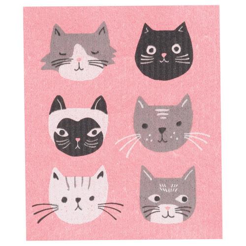 Swedish Dishcloth - Cats Meow - Pink