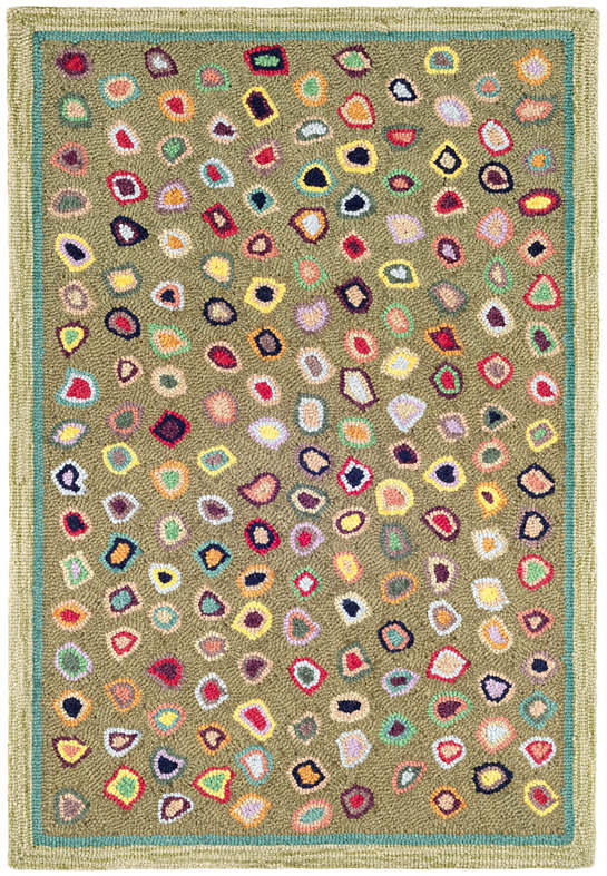 Dash & Albert - Micro Hooked Wool Rug, Cat's Paw Sage
