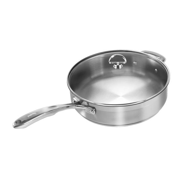 Chantal 5 Qt Induction 21 Nickel-Free Steel Saute Skillet with Glass Lid