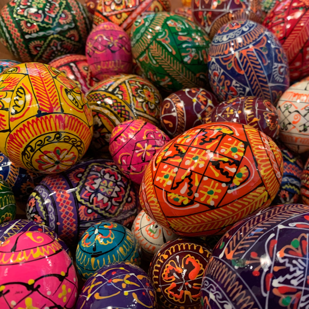 Ukrainian Hand Painted Wooden Eggs-Large