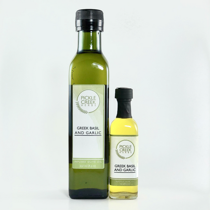 Greek Basil and Garlic Infused Olive Oil- Pickle Creek