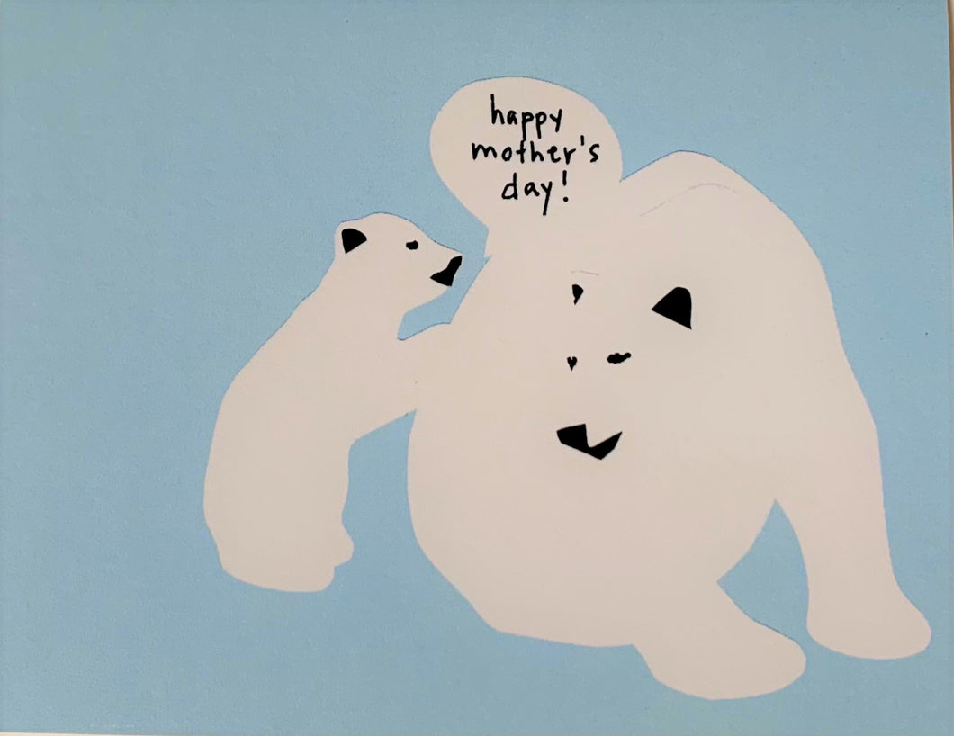 Mother's Day Card - Polar Bear Mom and Cub