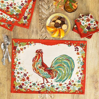 April Cornell - Rooster Placemat - Ecru
