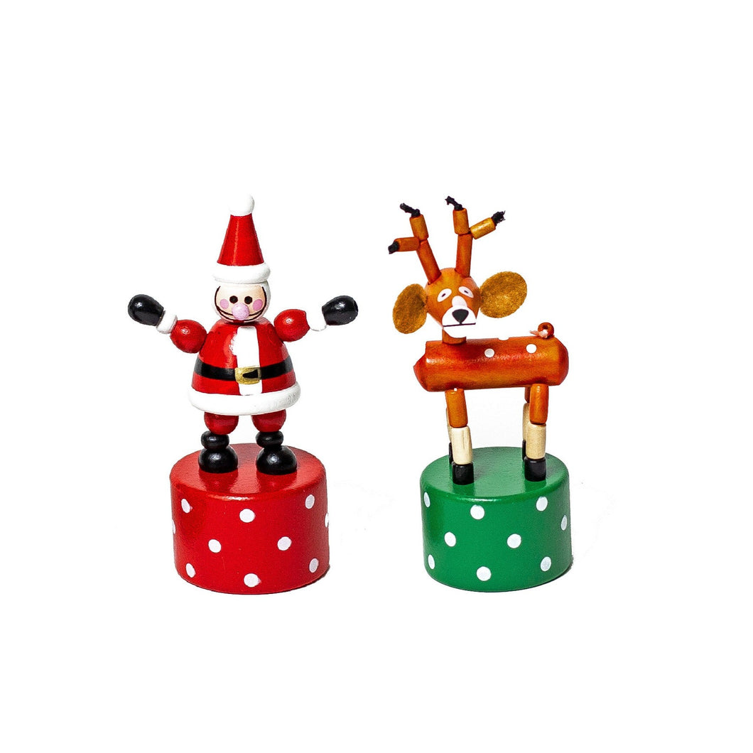 Santa and Reindeer Push Puppets - Assorted
