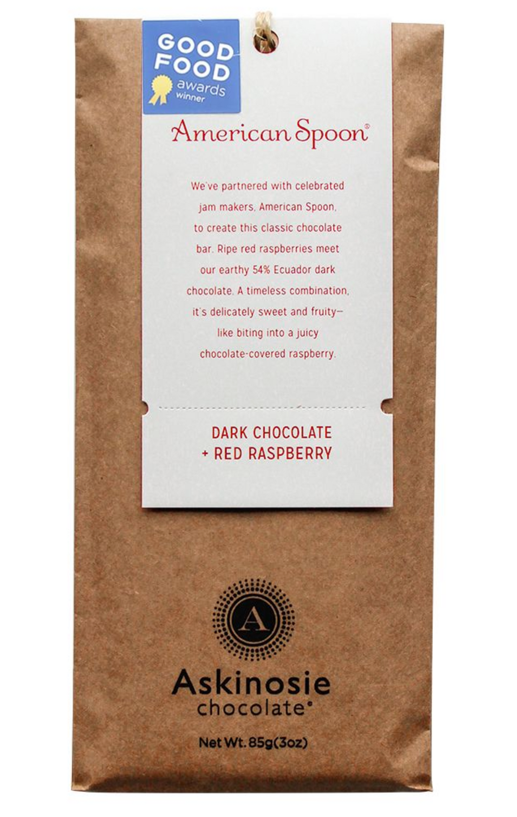 Askinosie Chocolate CollaBARation Bar - Dark Chocolate and Raspberry
