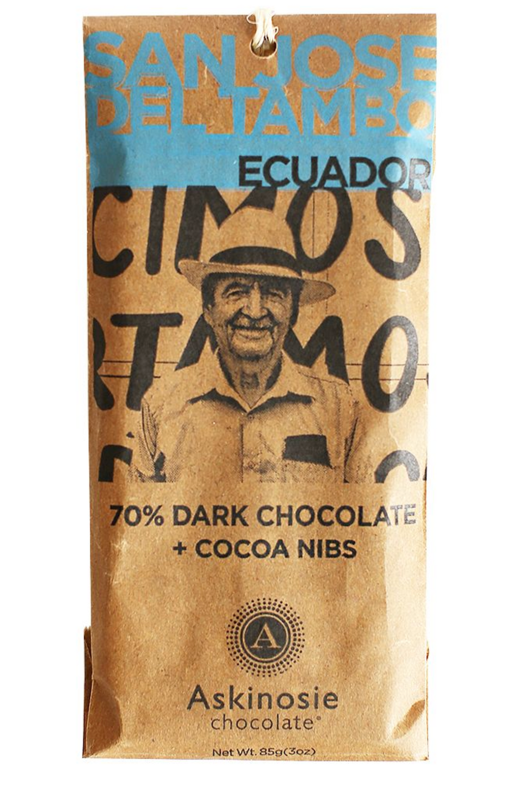 Askinosie Chocolate Bar - 70% San Jose Del Tambo, Ecuador Dark Chocolate Nibble Bar