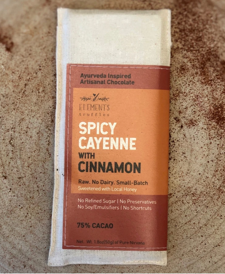 Elements Truffles Chocolate Bar - Spicy Cayenne with Cinnamon