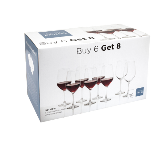 Fortessa Forte Red Wine Glasses, Set of 8, Clear