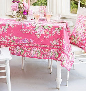 April Cornell – Pink Cottage Rose Tablecloth