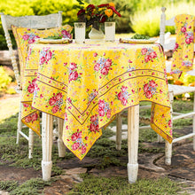 Load image into Gallery viewer, April Cornell - Yellow Viola Rose Tablecloth

