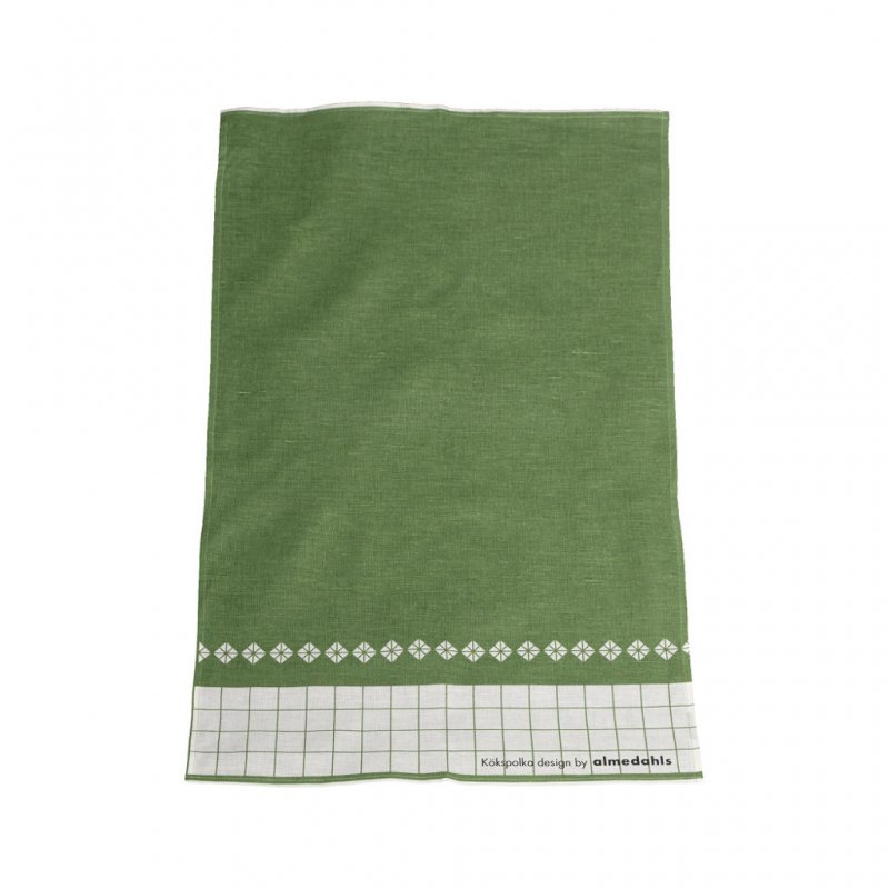 Almedahl's Kökspolka Green/White Tea Towel