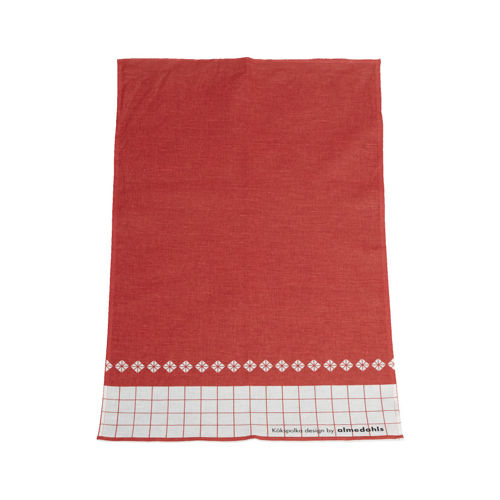 Almedahl's Kökspolka Red/White Tea Towel