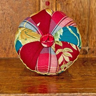 April Cornell - Cranberry Cocktail Patchwork Pin Wheel Pin Cushion