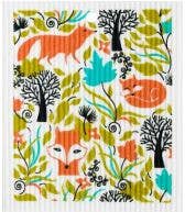 Foxes in Forest Swedish Wash Towel