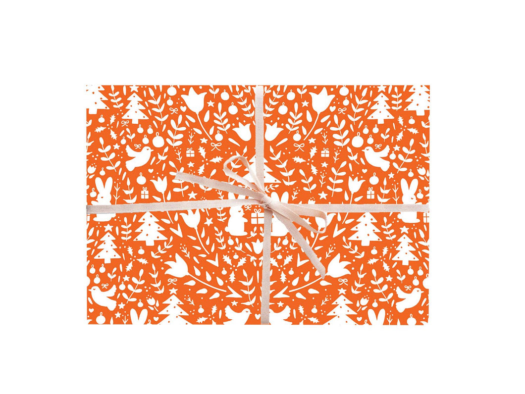 Paula & Waffle - Red Christmas Scene Gift Wrap