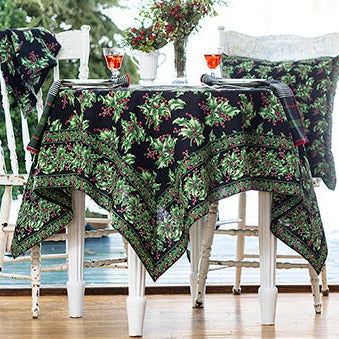 April Cornell - Black Holly Tablecloth