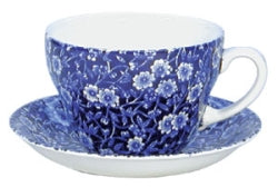 Burleigh Blue Calico Breakfast Cup and Saucer