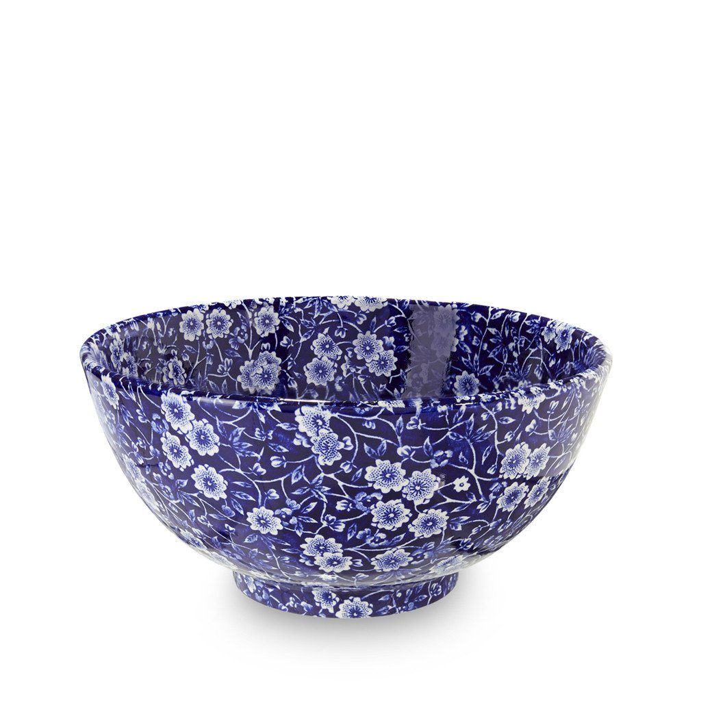 Burleigh Blue Calico Medium Footed Bowl (Chinese)