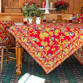 April Cornell - Chickadee Tablecloth - Red