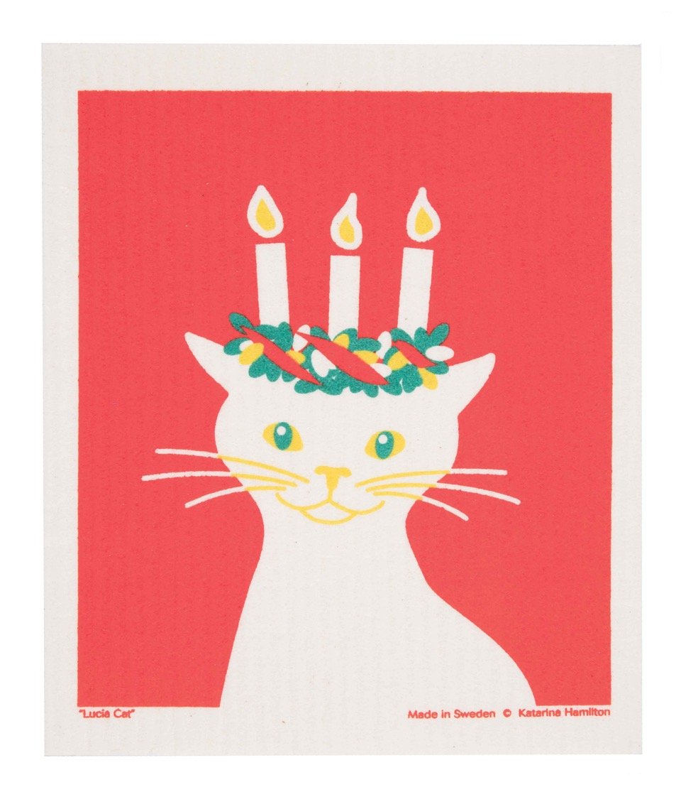 Swedish Dishcloth, Lucia Cat
