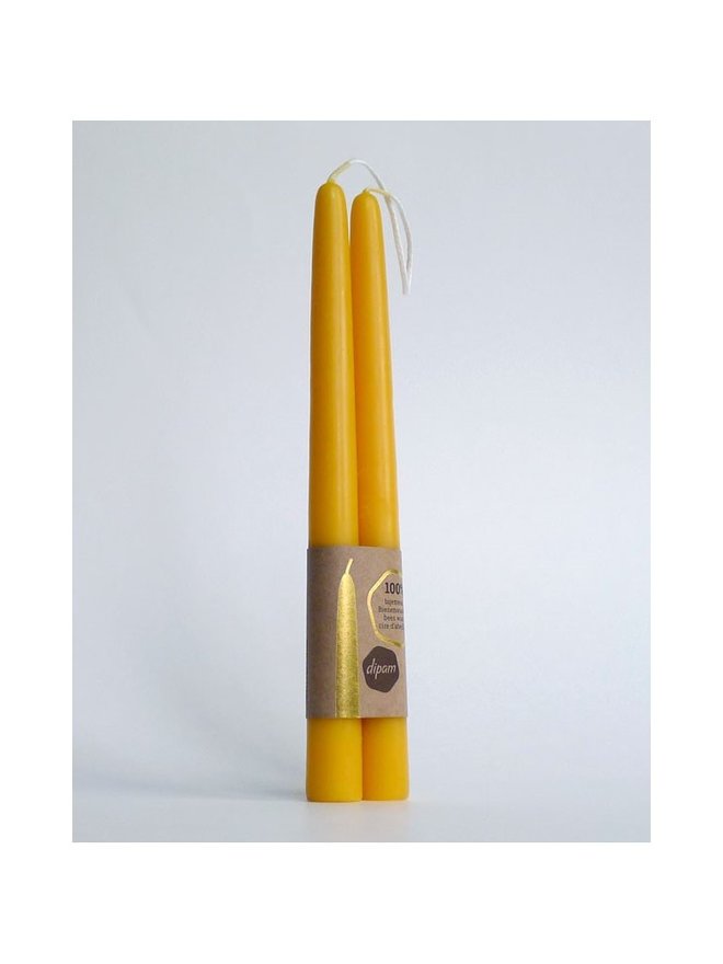 Dipam Beeswax Taper Candles, pair of 2