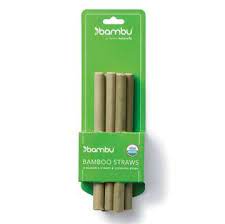 Bambu - Reusable Bamboo Straws w/ Cleaning Brush - 6 pack