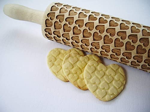Engraved Hearts Rolling Pin