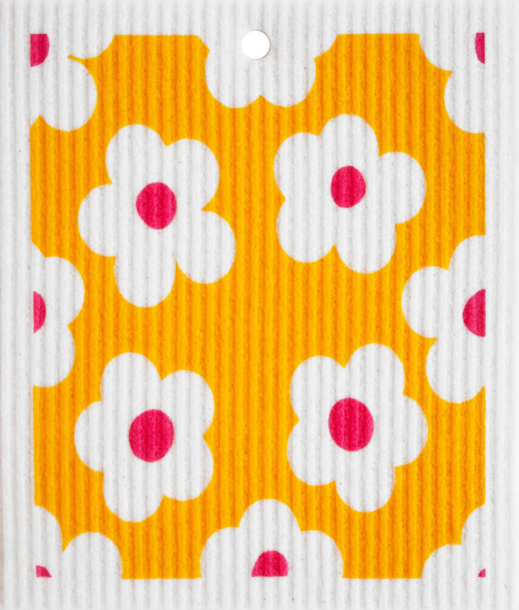 Swedish Wash Towel, Flowers on Yellow